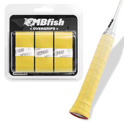 Tennis Racket Grip Tape 3 Pack, Racket Grips Soft Racquet Overgrips for Tennis, Pickleball and Badminton - Anti-Slip and Absorbent Tennis Grip Tape Set - color: Acclaimed Gradient Yellow