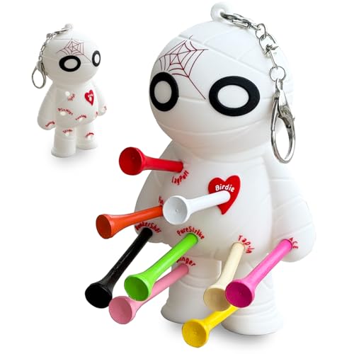 Golf Tee Holder - Fun Accessory with 9 Colorful Tees, Portable Golf Club Bag Organizer, Ideal Gift for Golfers