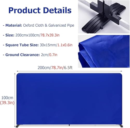 The Movable Ping Pong Ball Baffle,Blue Table Tennis Baffle, Ultra-Long Portable Table Tennis Field Fence, Splicable Table Tennis Surround Block for Table Tennis Court/Club/School/Stadium，（B
