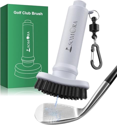 SOMORA Pro Golf Club Cleaner Water Brush - White Elephant Gifts for Adults, Golf Bag Accessories Golf Gifts for Men Dad Father's Day, Magnetic Golf Club Brush Groove Cleaner, Christmas Mens Gifts