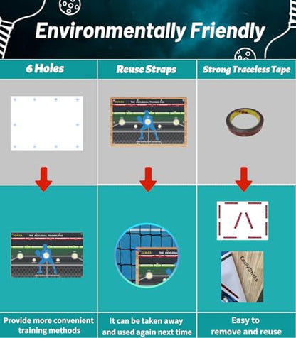 Pickleball Training Pad, Practice Pickleball Dink Skill and Training Aid Equipment for Indoor and Outdoor Training Court