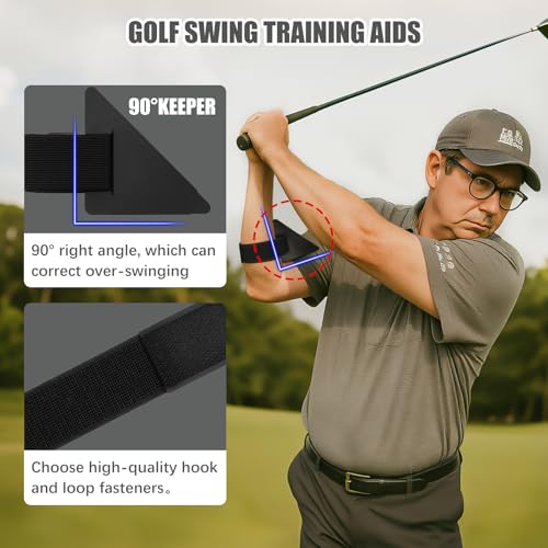 Golf Swing Trainer Aid, 90°Keeper Golf Posture Correction Training Aid, Professional Swing Accuracy Improvement Tool for Preventing Over Swinging