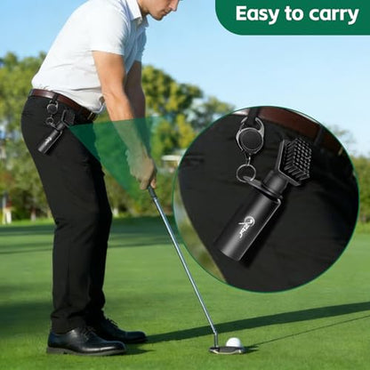 Golf Towel and Golf Club Brush Cleaner Set, 16x16 Inch Premium Microfiber Golf Towel, Golf Club Cleaning Brush with Retractable Clip & Squeeze Water Bottle, Essentials Golf Accessories for Men