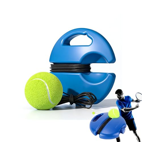Solo Tennis Trainer Rebounder with Ball, Portable Tennis Training Equipment for Beginners, Multifunctional Tennis Solo Practice Kit with High-Elastic Rope for Backyard & Park