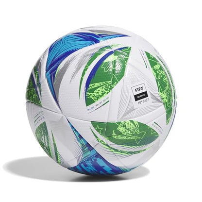 adidas Unisex MLS Soccer Ball - color: White/Green/Glory Blue/Solar Blue, size: 5