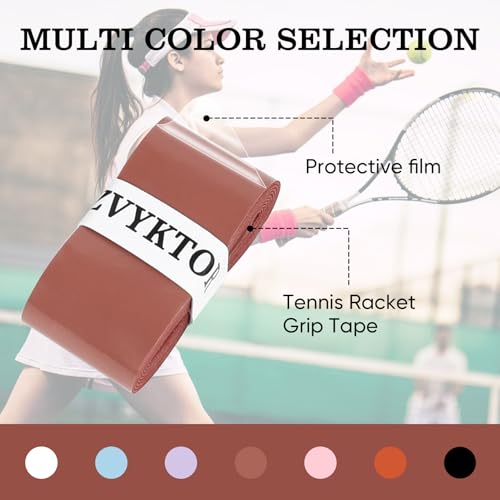 Tennis Racket Grip Tape, Ultra Thin Tacky Tennis Overgrip for Sweat Absorption & Control – Durable Anti-Slip Replacement Grip for Tennis, Badminton & Pickleball (3 Pack) - color: BROWN