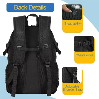 DAFISKY Basketball Backpack, Basketball Bag with Ball Holder Shoes Compartment, Sports Equipment Bag for Soccer Ball, Volleyball - color: Black