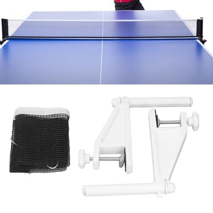 Table Tennis Net and Post Set, Portable Folding Adjustable Table Tennis Mesh Net with Screw On Clamp for Indoor Outdoor Home Club