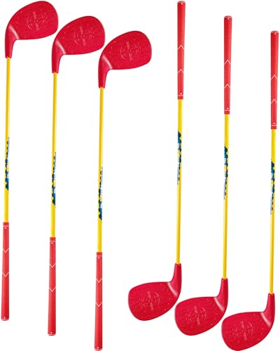 HOTWIND Backyard Golf Game Clubs with 5”x 3.5” Oversize Heads and 36” Lightweight Carbon Shaft for Adults Play Outdoor Golf Yard Game in Grass Parks and Yards Hit Plastic and Foam Balls - size: 6 Pack