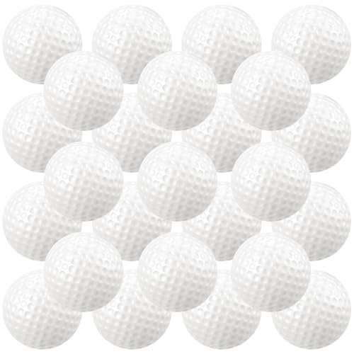 Junkin 24 Pcs Foam Golf Practice Balls Realistic Feel and Flight Training Sport Balls Elastic Soft Foam Golf Balls for Indoor or Outdoor Backyard Training - color: White