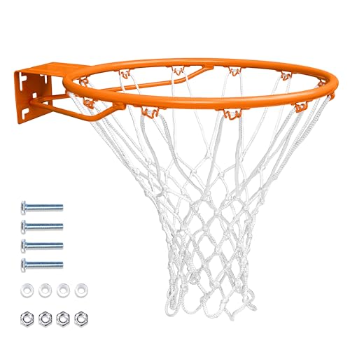 GoSports Regulation 18" Steel Basketball Rim - Choose from Fixed or Breakaway - Use for Replacement or Garage Mount