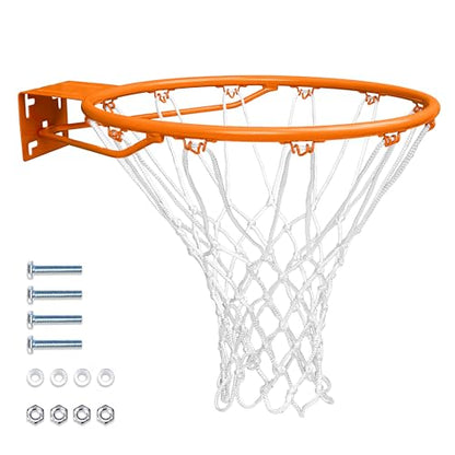 GoSports Regulation 18" Steel Basketball Rim - Choose from Fixed or Breakaway - Use for Replacement or Garage Mount