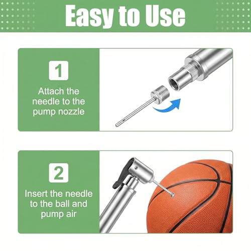 Air Needle for Balls, 20 Pcs Ball Pump Inflation Needles, Ball Pump Needles with Portable Storage Case, Heavy Duty Inflation Needles & Ball Pins for Basketball, Soccer Ball, Football, Bike Pump