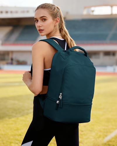 Gym Backpack for Women, Gym Bag with Shoe Compartment, Water Resistant Lightweight Sports Yoga Travel Backpack with Wet Pocket,Cheer Backpack,Blue - color: C3-peacock Blue