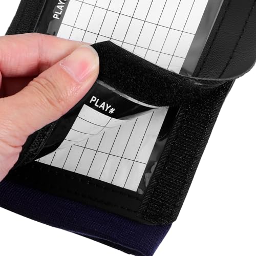 Abaodam 2 Pack Football Play Wristbands for Signs Triple Windows Playbook Quarterback Wristband Softball Armband