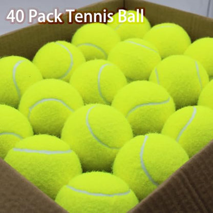 SHYUJAJIE Tennis Balls, 40 Pack Training Tennis Balls,High Elasticity Practice Tennis for Beginner, Exercise Playing Balls for Pet Dog - color: Yellow