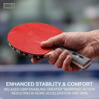 JOOLA Helio 4-Player Table Tennis Set - 4 Premium Ping Pong Paddle Rackets, 8 High-Performance White 3-Star Table Tennis Balls, Beginner Friendly Starter Kit for Maximum Control, 12 Piece Set