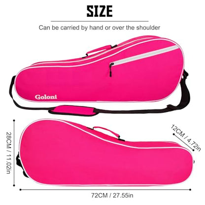 Goloni Tennis Bag for 3-4 Rackets, Water-Resistant Racket Bag with Padded Protection for Men Women Adults - color: Pink
