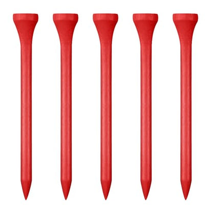 Wooden Golf Tees 3-1/4", 2-3/4", 1-1/2" Available,100 Count (Natural Color, White, Black, Blue, Red, Pink) - color: Red, size: 3 1/4 inch