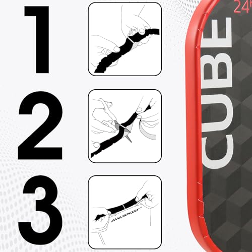 PICKLETECH Pickleball Paddle Protection Tape - Paddle Head Edge Guard - Racket Edge Protection Tape -Fit Perfectly Curved Edge -No Wrinkling - color: Red, size: Width 20mm