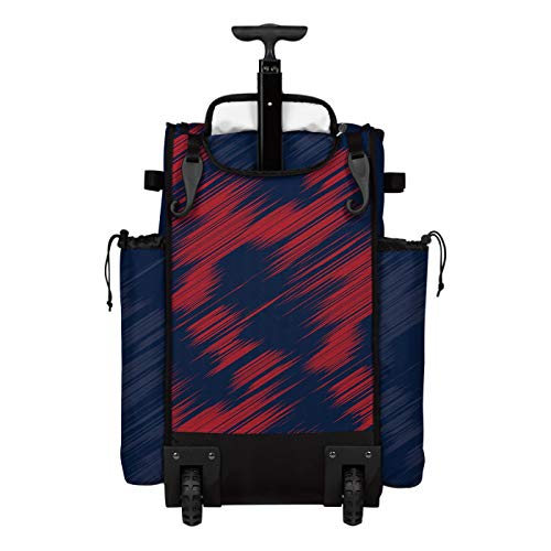 Boombah Rolling Superpack Scratch Baseball/Softball Gear Bag - 23-1/2" x 13-1/2" x 9-1/2" - Multiple Colors - Telescopic Handle and Holds 4 Bats - Wheeled Version - color: Navy/Red