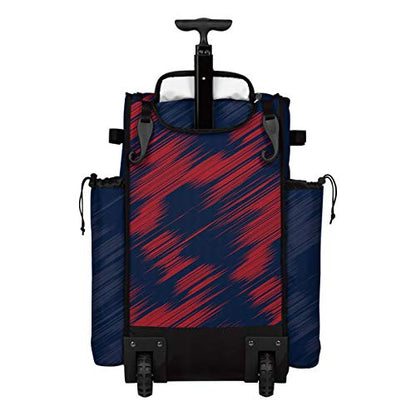 Boombah Rolling Superpack Scratch Baseball/Softball Gear Bag - 23-1/2" x 13-1/2" x 9-1/2" - Multiple Colors - Telescopic Handle and Holds 4 Bats - Wheeled Version - color: Navy/Red