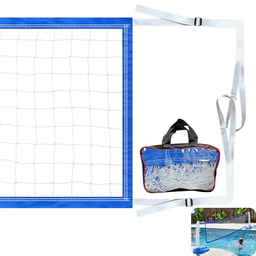 Adjustable Pool Volleyball Net - 15x3 ft Heavy-Duty Replacement Net for Backyard Inground Pools, Beaches | Family & Friends Outdoor Games （no Poles）