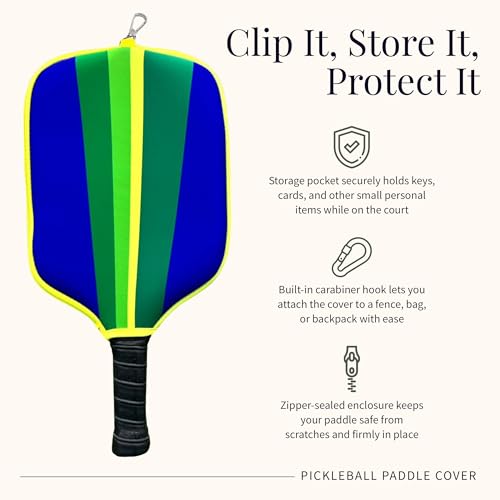 Vlasic Pickles Pickleball Accessories Gift Set, Pickleball Paddle Cover, Sports Cooling Towel and Bag Strap, Vlasic Pickle-Themed for Pickleball Players - color: Paddle Cover