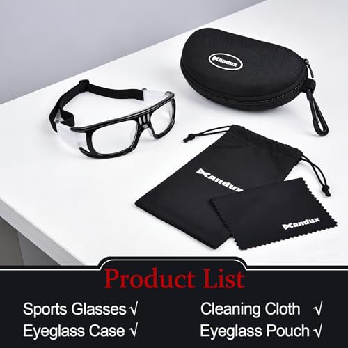 Andux Unisex Sports Glasses Anti Fog Goggles for Basketball Dribbling, Lacrosse, Eye Training LQYJ-01 - color: Black