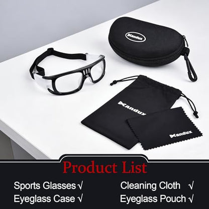 Andux Unisex Sports Glasses Anti Fog Goggles for Basketball Dribbling, Lacrosse, Eye Training LQYJ-01 - color: Black
