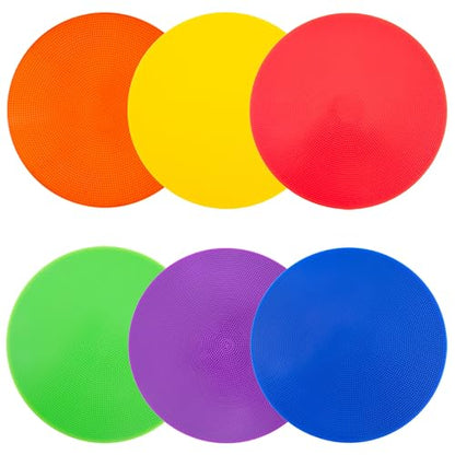 Spot Markers 4.72 Inch 9 Inch Non Slip Rubber Floor Markers Flat Field Cones Poly Dots for Soccer Basketball Sports Speed Agility Training and Drills - style: 9inch 6pcs