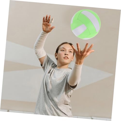 COHEALI Official Size 5 Soft Volleyball Training Practice Ball Indoor Student Recreation Sports Ball Macaron Green White