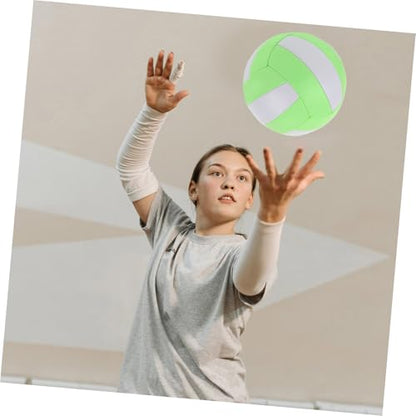 COHEALI Official Size 5 Soft Volleyball Training Practice Ball Indoor Student Recreation Sports Ball Macaron Green White