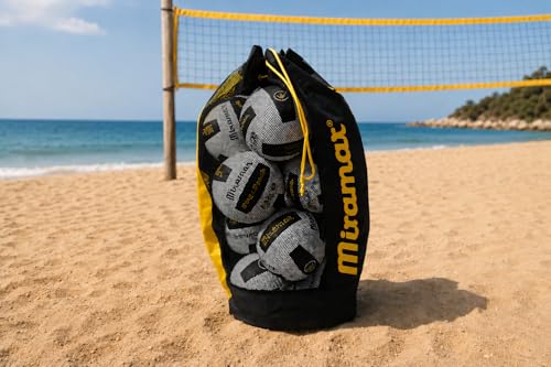 Miramar Extra Large Mesh Volleyball Bag with Drawstring, Heavy Duty Volleyball Ball Storage Bag, Breathable Volleyball Carry Bag for Practice and Beach Volleyball