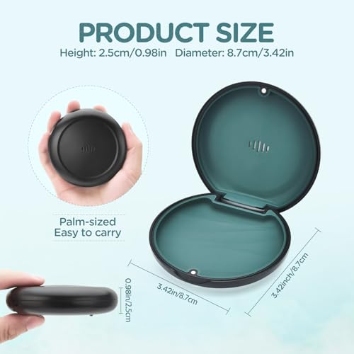 2 Pack Retainer Case Ultra-slim Aligner Case with Vent Holes Removable Inner Tray Silicone for Easy Cleaning (2Pack Blue Green) - color: 2Pack Blue Green
