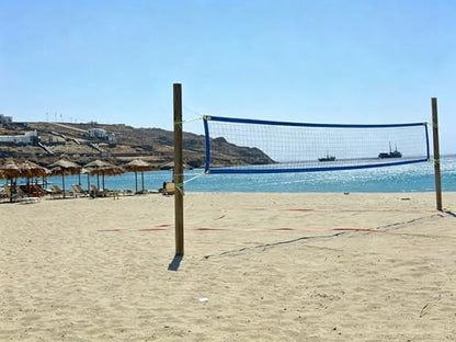 Professional Volleyball Net Outdoor Heavy Duty, All Weather Enhanced with Aircraft Steel Cable, Regulation 32x3FT Replacement Net for Backyard Beach Pool Indoor