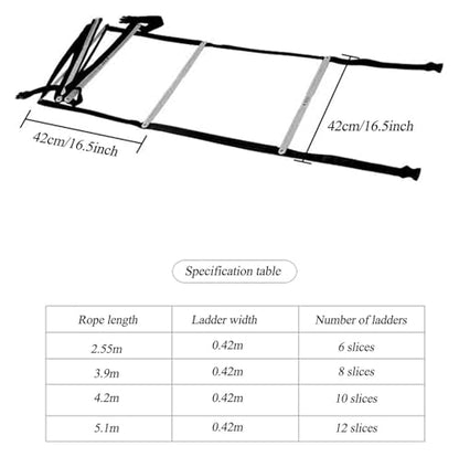 Agility Ladder Speed Ladder, Speed and Agility Training Set, Thickened Ladder, Cones Football Training - size: 4.2M