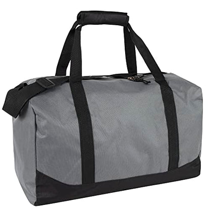 24 Pack Bulk Duffle Bags Wholesale by the Case for Homeless, Sports Teams, and Duffle Bags for Foster Kids (All Grey Pack) - color: All Grey Pack