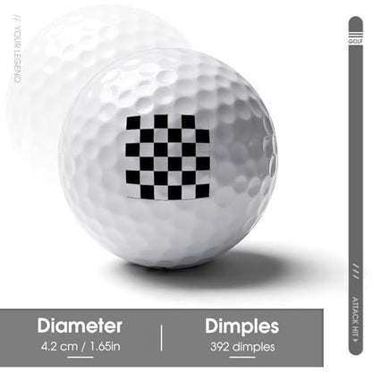 Black White Checkered Custom Golf Balls Soft Practice Training Golf Balls for Men Women Indoor Or Outdoor Use