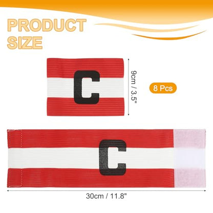 MECCANIXITY Soccer Captain Armband, Captain Arm Bands for Soccer Elastic Captain C Arm Band Sports Captain Armbands for Football Team Training Youth & Adult - color: Red/White