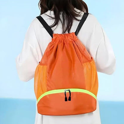 Soccer Bags, Waterproof Drawstring Gym Backpack for Baskestball Rugby Volleyball Yoga, Large Capacity Sports Bag - color: Soccer Bag orange
