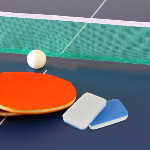 KOMBIUDA 2pcs Table Tennis Paddle Cleaner Kit Portable Racket Cleaning Sponge with Soft Bristles for Dirt Removal Essential Paddle Supplies Go Maintenance