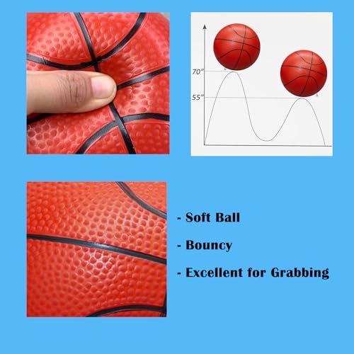 ABAJI Mini 3 Pack 5 inch Toy Basketballs Ball Pump Needle Rubber Material Mini Hoop Toddlers Kids Teenagers Swimming Pool Indoors Outdoors - color: 3 Orange Basketballs