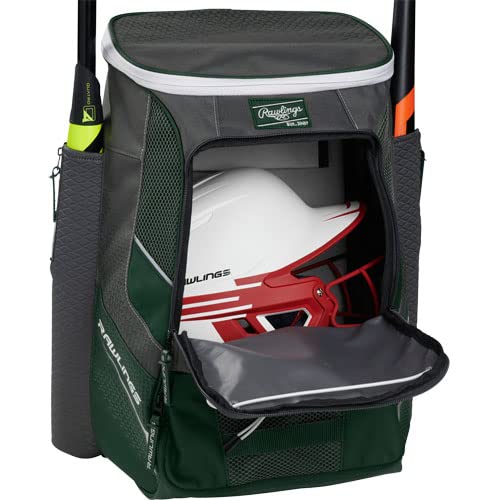 Rawlings | IMPULSE Backpack Equipment Bag | Baseball/Softball | Multiple Styles - color: Dark Green
