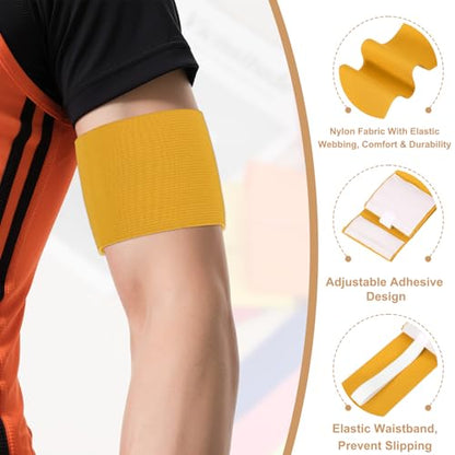 Captain Armbands, Adjustable Leader Arm Bands for Soccer Elastic Team Sport Arm Band-Fitting for Football/Volleyball/Rugby - color: Gold