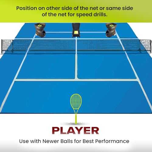 Tennis Ball Cannon Pro: Portable Tennis Ball Machine (48lbs) - Dual Motor for Top Spin and Backspin | Up to 120 Balls, Max Speed 80MPH | 6 Hours Playtime with Rechargeable Lithium Battery