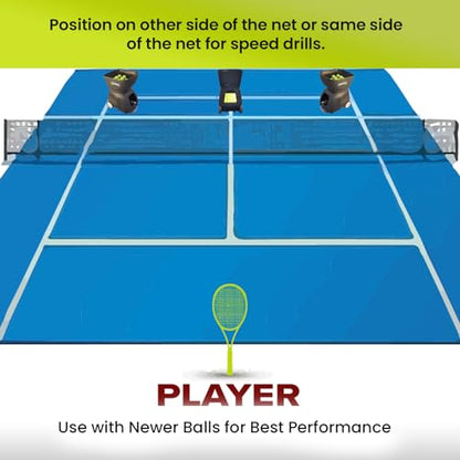 Tennis Ball Cannon Pro: Portable Tennis Ball Machine (48lbs) - Dual Motor for Top Spin and Backspin | Up to 120 Balls, Max Speed 80MPH | 6 Hours Playtime with Rechargeable Lithium Battery