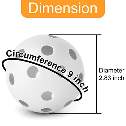 Coopay 24/80 Pack Practice Baseball SoftBalls Plastic Training Balls Lightweight Hollow Balls with a Drawstring Bag for Hitting, Baseball Training Indoor Outdoor Use - color: White, style: 24 Pack