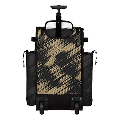 Boombah Rolling Superpack Scratch Baseball/Softball Gear Bag - 23-1/2" x 13-1/2" x 9-1/2" - Multiple Colors - Telescopic Handle and Holds 4 Bats - Wheeled Version - color: Black/Vegas Gold