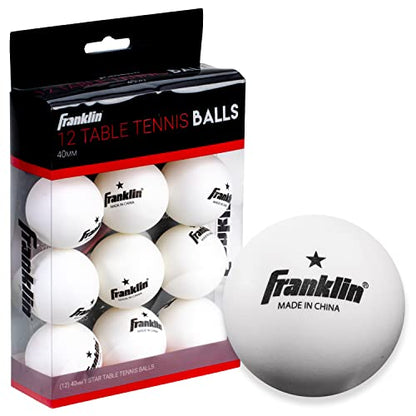 Franklin Sports Table Tennis Balls - Official Size and Weight 40mm Table Tennis Balls - One Star Professional Balls - Bulk Packs and Family Sets - style: Pack of 12